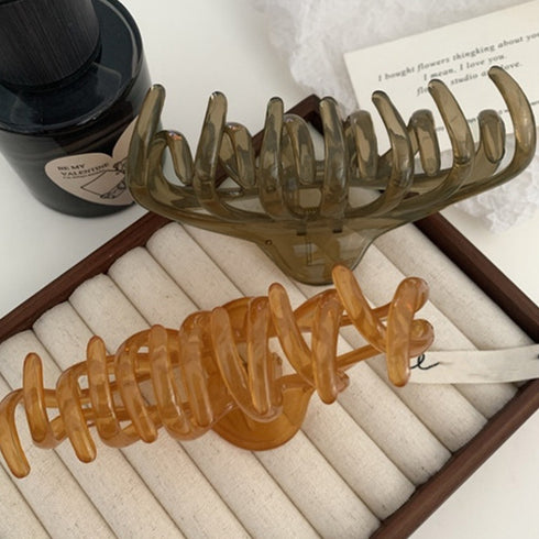 ヘアクリップ大きめアクリルバンスクリップ ビッククリップ ヘアアクセサリー レディース フェミニン 大人 アクセ きれいめ 髪留め 韓国ファッション 大人っぽい 89QLANG-011