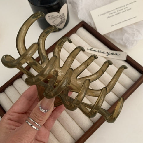 ヘアクリップ大きめアクリルバンスクリップ ビッククリップ ヘアアクセサリー レディース フェミニン 大人 アクセ きれいめ 髪留め 韓国ファッション 大人っぽい 89QLANG-011