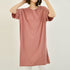無地 ロング丈 Tシャツ ワンピース 夏 ロングtシャツ 半袖 フード付き tシャツワンピ トップス レディース プルオーバー 体型カバー ゆるシルエット 可愛い 89TENG-008