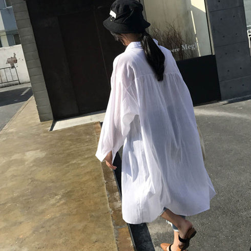 UVケアカーディガン 薄手 UVケアカーディガン 薄手 ロングシャツ ボタン付き レディース シャツワンピース 89WENWEN-001