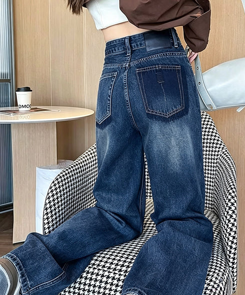 ハイウエストデニムパンツ ジーンズ 美脚 レディース 体型カバーパンツ 着やせ 韓国風 ジーパン 春夏秋冬 通学 ロングズボン 細見え オシャレパンツ シルエット 89WJIANG-001