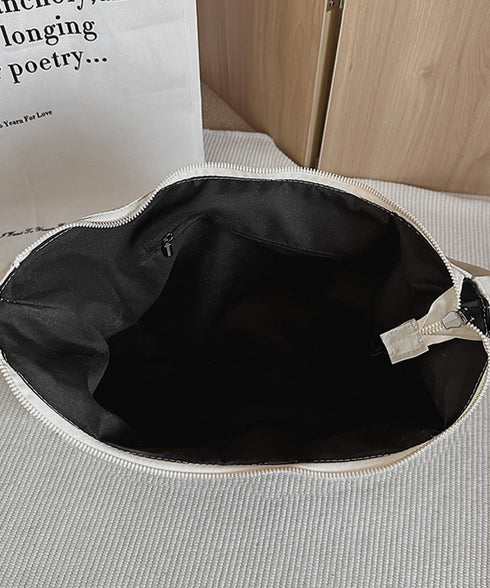 ショルダーバッグ 肩掛けナイロン鞄 軽量 ワンショルダートートバッグ ポケット付き レディース かばん ベーシック 通学通勤カバン カジュアル 多収納手提げ鞄 黒 89XFENG-067