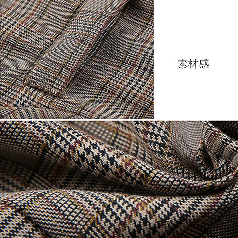 テーラードジャケット チェック柄春秋冬 レディース 韓国風 アウター カジュアル テイスト 体型カバー ブルゾン シンプル シーズンムード オフィスカジュアル 89XINYU-001