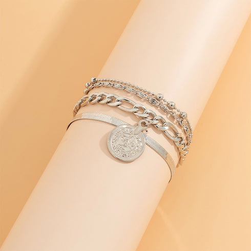 チェーンブレスレット 5連 レディース アクセサリー 可愛い アジャスター付き スター 春アクセ ゴールド プレゼント メタルモチーフ韓国ファッション 89XUER-001