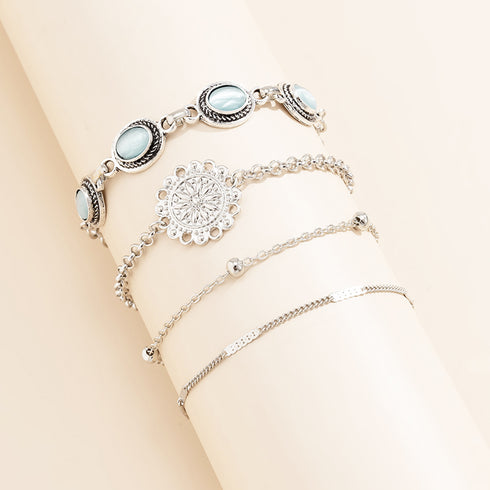 ブレスレット リゾート風 チェーン 合金 バングル 重ね付け アクセサリー レディース プチプラ ジュエリー プレゼント 韓国風 女子会 ファッション小物 人気 89XUER-005