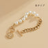 ブレスレット 上品 韓国風 ボリューム感 チェーン ハートモチーフ レディース 三日月 フェイクパール ファッション小物 オシャレ アクセサリー 3タイプ 89XUER-006