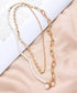 フェイクパールネックレス チョーカー韓流 太めチェーンネックレス プチプラ ストリートアクセサリー 首飾り ゴールド パーティー ロングお洒落 重ね付け 2WAY 89XUER-014