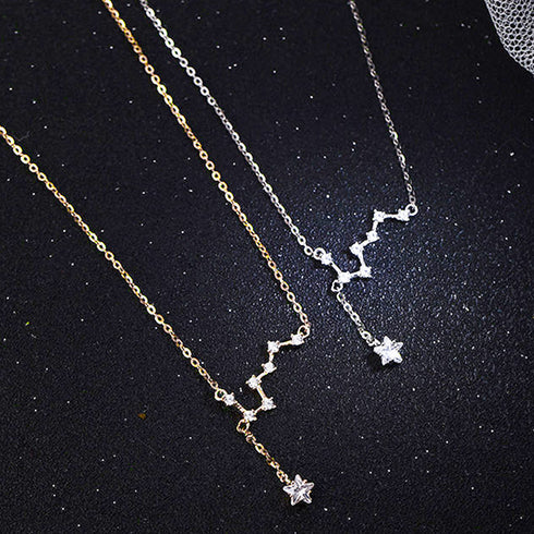 ネックレス 星モチーフ 結婚式 きらきら 北斗七星ネックレス きらきら アクセサリー ラインストーン レディース オシャレ プレゼント デート ジュエリー 89YAGE-001