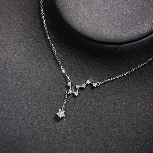 ネックレス 星モチーフ 結婚式 きらきら 北斗七星ネックレス きらきら アクセサリー ラインストーン レディース オシャレ プレゼント デート ジュエリー 89YAGE-001