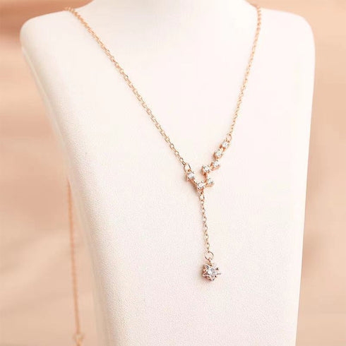 ネックレス 星モチーフ 結婚式 きらきら 北斗七星ネックレス きらきら アクセサリー ラインストーン レディース オシャレ プレゼント デート ジュエリー 89YAGE-001