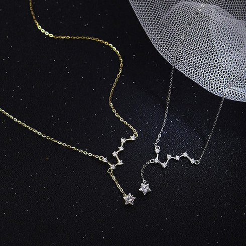 ネックレス 星モチーフ 結婚式 きらきら 北斗七星ネックレス きらきら アクセサリー ラインストーン レディース オシャレ プレゼント デート ジュエリー 89YAGE-001