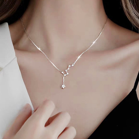 ネックレス 星モチーフ 結婚式 きらきら 北斗七星ネックレス きらきら アクセサリー ラインストーン レディース オシャレ プレゼント デート ジュエリー 89YAGE-001