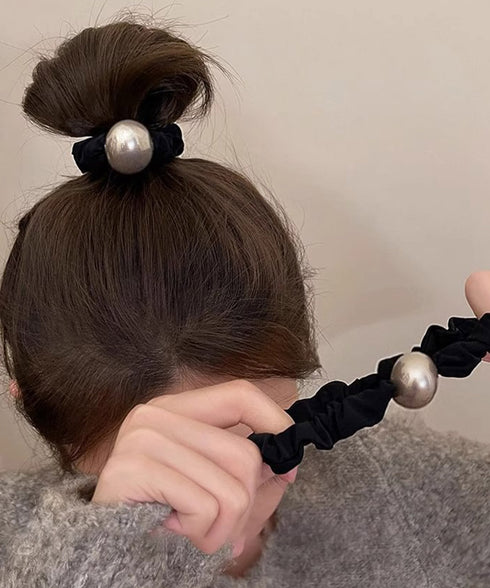 ヘアゴム 大粒パールお洒落髪飾り 韓国風 フェイクパール まとめ髪 レディース プチプラ ヘアアクセサリー おしゃれ お団子まとめ髪 誕生日プレゼント エレガント 89YAYANG-001