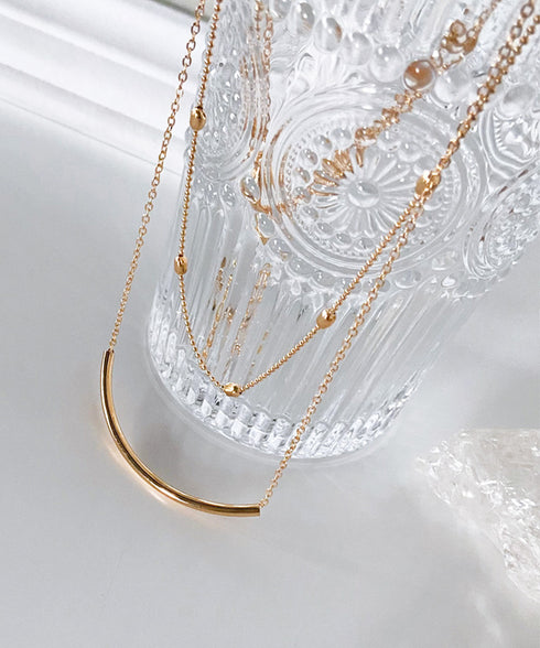 2連チェーンネックレス レディース 上品 ネックレス 韓国ファッション アクセサリー 可愛い オシャレ シンプル プチプラ 軽量 オフィスカジュアル ゴールド 89YIYUAN-002