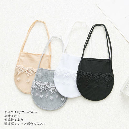 フットカバー 靴下 レースソックス 花柄 シースルーソックス 浅型 レディース フットカバー 薄手 夏快適 透け レース 浅履き パンプス 婦人靴下 夏 脱げない 89YLIANG-001