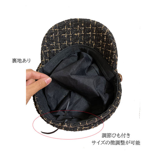 帽子 レディース キャスケット 帽子 レディース キャスケット チェック柄 おしゃれ?可愛い マリンキャップ 大人 飾りボタン 89YUEXIU-001