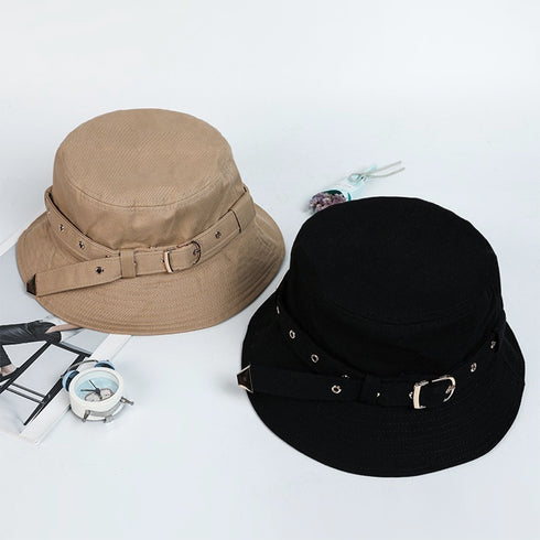 バケットハット ベルト付き 紫外線対策 帽子 ユニセックス レディース 大人 ハット uv防止 無地 メンズ おしゃれ カップル 89YUEXIU-016