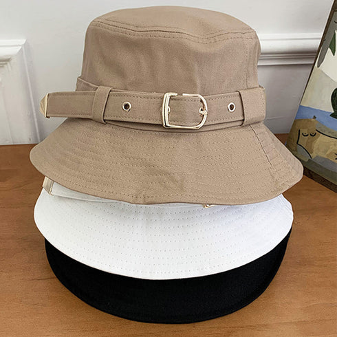 バケットハット ベルト付き 紫外線対策 帽子 ユニセックス レディース 大人 ハット uv防止 無地 メンズ おしゃれ カップル 89YUEXIU-016