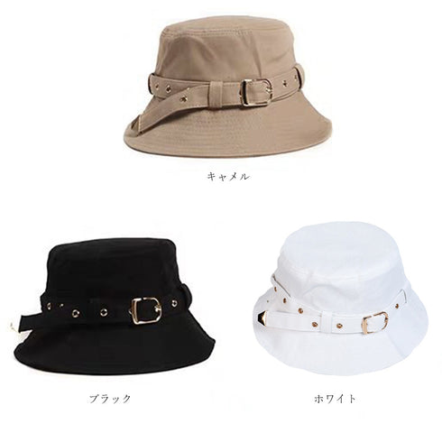 バケットハット ベルト付き 紫外線対策 帽子 ユニセックス レディース 大人 ハット uv防止 無地 メンズ おしゃれ カップル 89YUEXIU-016