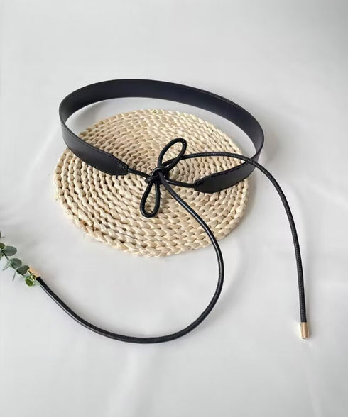 細ベルト リボン結び ウエストマーク 韓国風フェイクレザースリムベルト レディース シンプル カジュアル 大人上品 オールシーズン フリーサイズ服飾雑貨小物 89YUNTU-022