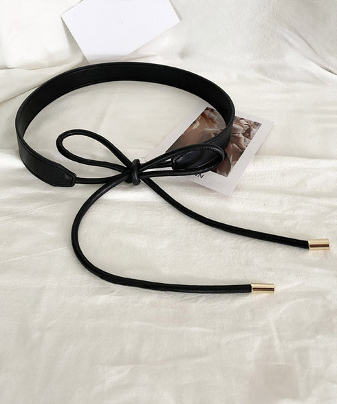 細ベルト リボン結び ウエストマーク 韓国風フェイクレザースリムベルト レディース シンプル カジュアル 大人上品 オールシーズン フリーサイズ服飾雑貨小物 89YUNTU-022