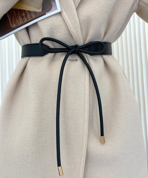 細ベルト リボン結び ウエストマーク 韓国風フェイクレザースリムベルト レディース シンプル カジュアル 大人上品 オールシーズン フリーサイズ服飾雑貨小物 89YUNTU-022