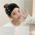 ニットヘアバンド レディース 幅広い ヘアアクセサリー 髪留め クロス ツイスト 洗顔 ボリューム感 フェイクパール アウトドアターバン リラックス 可愛い 89ZHGANG-001