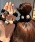 大粒パールヘアゴムシュシュ 髪留めアクセ ヘアアクセサリー フェイクパール髪ゴム ハーフアップアレンジ プチプラヘアゴム レディース お洒落髪飾り 韓国風 上品 89ZHIYI-001