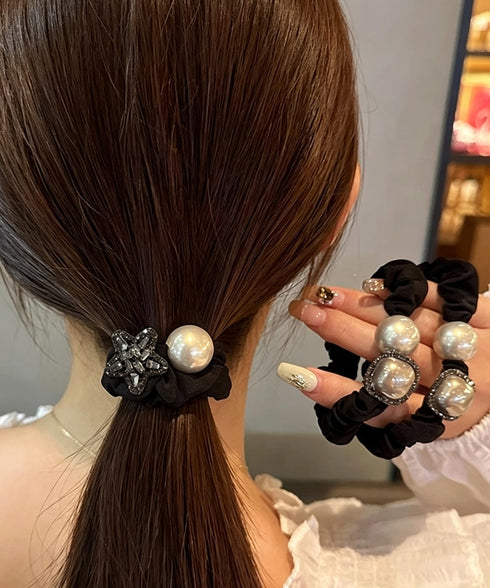 大粒パールヘアゴムシュシュ 髪留めアクセ ヘアアクセサリー フェイクパール髪ゴム ハーフアップアレンジ プチプラヘアゴム レディース お洒落髪飾り 韓国風 上品 89ZHIYI-001