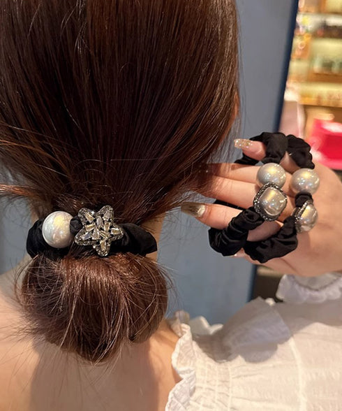 大粒パールヘアゴムシュシュ 髪留めアクセ ヘアアクセサリー フェイクパール髪ゴム ハーフアップアレンジ プチプラヘアゴム レディース お洒落髪飾り 韓国風 上品 89ZHIYI-001