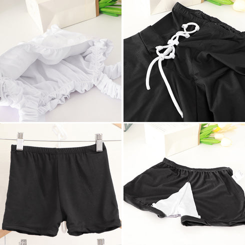 水着レディース ビキニスカート3点セット レースアップ水着 体型カバー上下セット パンツ付き フリルミニスカートセパレート水着 露出控えめハイウエストスイムウェア 89ZHZG-009