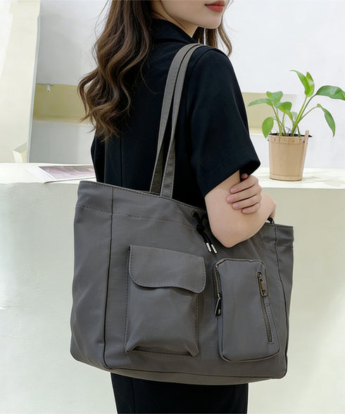 ナイロン巾着バッグ トートバッグ 大容量 レディース シンプルbag 通勤通学かばん カジュアルショッピングバッグ 軽量マザーズバッグ 無地 A4サイズ 韓国風鞄 90BAIGOU-001