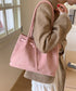 スエード調トートバッグ ベルトデザイン鞄 レディース 韓国風肩掛けカバン 軽量大容量 レトロバッグ シンプル通学通勤かばん 仕事バッグ 微起毛バッグ 手提げバッグ 90BAIGOU-008