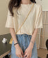 サマーニットトップス半袖 カットソー夏服 薄手リブニットTシャツレディース ベーシックニット着やせトップス 通勤通学 オフィスカジュアル シンプルニットソー着回し 90CHENXINI-030