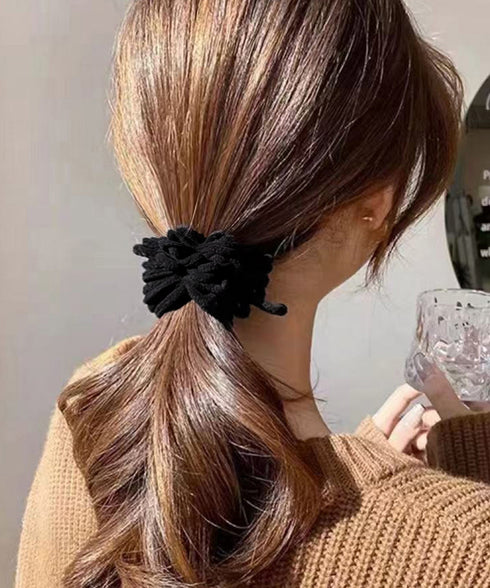 韓国風もこもこシュシュ 大人可愛い髪飾り 高弾力毛糸シュシュ ヘアゴム ヘアアクセサリー まとめ髪 きれいめ 髪留め ポニーテールゴム 簡単ヘアアレンジ秋冬小物 90HUANS-001