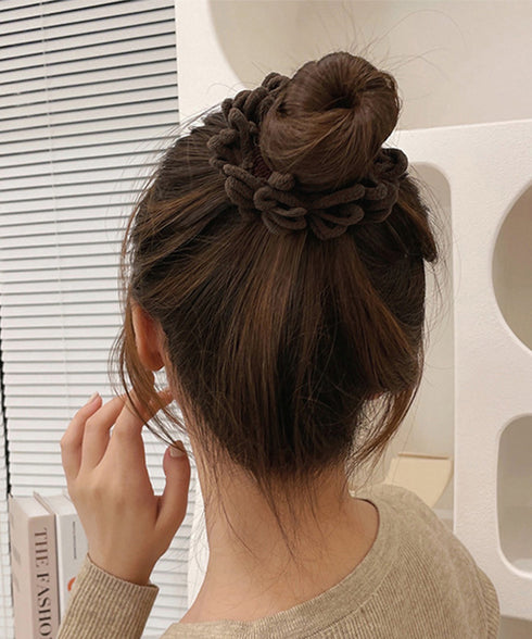 韓国風もこもこシュシュ 大人可愛い髪飾り 高弾力毛糸シュシュ ヘアゴム ヘアアクセサリー まとめ髪 きれいめ 髪留め ポニーテールゴム 簡単ヘアアレンジ秋冬小物 90HUANS-001