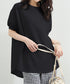ワッフルTシャツ半袖レディースゆったり夏 大人可愛いワッフルプルオーバー パフスリーブ体型カバートップス カジュアル 裾ラウンドゆるtシャツ 無地カットソー春夏服 90RRT-001