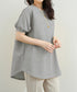 ワッフルTシャツ半袖レディースゆったり夏 大人可愛いワッフルプルオーバー パフスリーブ体型カバートップス カジュアル 裾ラウンドゆるtシャツ 無地カットソー春夏服 90RRT-001