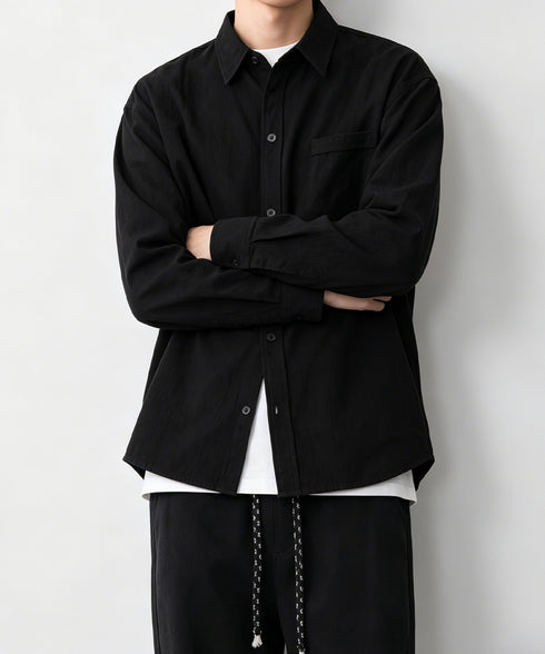 メンズ長袖シャツ綿麻風トップス韓国風秋服 リネンシャツ羽織り無地 胸ポケットカジュアルシャツ春秋 大人トップスゆったり 通勤通学 20代30代軽やかライトアウター 90XIAOD-001
