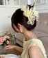 シフォンフリル ボリュームバンスクリップ 大人可愛いオーガンジーヘアクリップ 大ぶりクリップ ヘアアクセサリー まとめ髪韓国風大人可愛い春夏ヘアアレンジ結婚式ヘア 90AILK-001