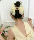 シフォンフリル ボリュームバンスクリップ 大人可愛いオーガンジーヘアクリップ 大ぶりクリップ ヘアアクセサリー まとめ髪韓国風大人可愛い春夏ヘアアレンジ結婚式ヘア 90AILK-001