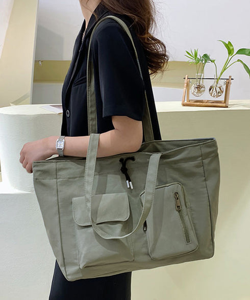 ナイロン巾着バッグ トートバッグ 大容量 レディース シンプルbag 通勤通学かばん カジュアルショッピングバッグ 軽量マザーズバッグ 無地 A4サイズ 韓国風鞄 90BAIGOU-001
