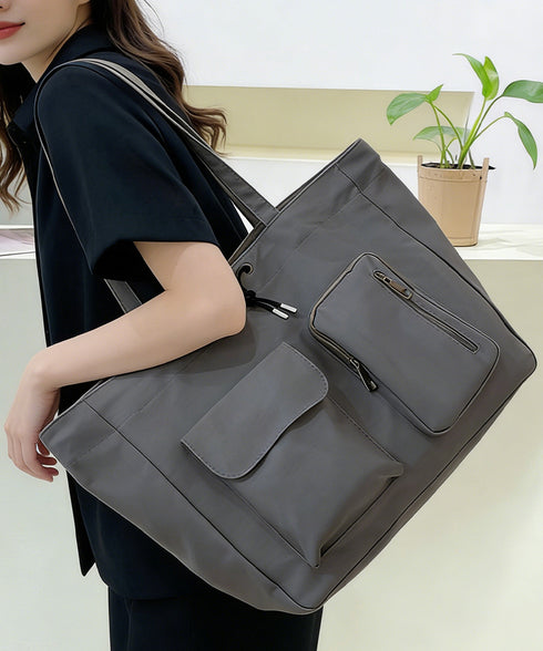ナイロン巾着バッグ トートバッグ 大容量 レディース シンプルbag 通勤通学かばん カジュアルショッピングバッグ 軽量マザーズバッグ 無地 A4サイズ 韓国風鞄 90BAIGOU-001