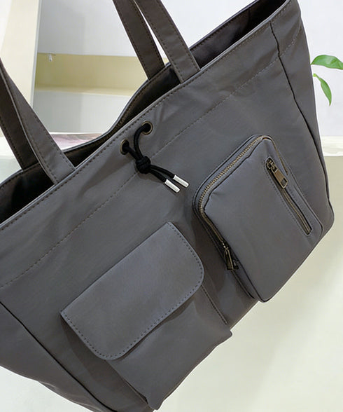 ナイロン巾着バッグ トートバッグ 大容量 レディース シンプルbag 通勤通学かばん カジュアルショッピングバッグ 軽量マザーズバッグ 無地 A4サイズ 韓国風鞄 90BAIGOU-001
