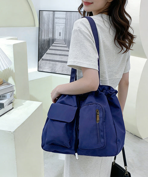 ナイロン巾着バッグ トートバッグ 大容量 レディース シンプルbag 通勤通学かばん カジュアルショッピングバッグ 軽量マザーズバッグ 無地 A4サイズ 韓国風鞄 90BAIGOU-001