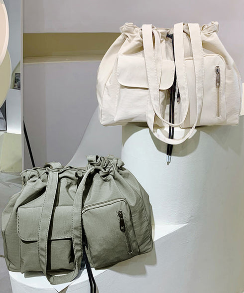 ナイロン巾着バッグ トートバッグ 大容量 レディース シンプルbag 通勤通学かばん カジュアルショッピングバッグ 軽量マザーズバッグ 無地 A4サイズ 韓国風鞄 90BAIGOU-001
