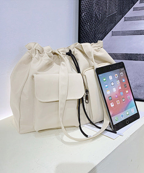 ナイロン巾着バッグ トートバッグ 大容量 レディース シンプルbag 通勤通学かばん カジュアルショッピングバッグ 軽量マザーズバッグ 無地 A4サイズ 韓国風鞄 90BAIGOU-001