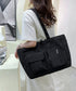 ナイロン巾着バッグ トートバッグ 大容量 レディース シンプルbag 通勤通学かばん カジュアルショッピングバッグ 軽量マザーズバッグ 無地 A4サイズ 韓国風鞄 90BAIGOU-001
