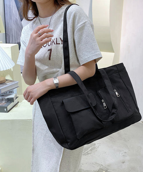 ナイロン巾着バッグ トートバッグ 大容量 レディース シンプルbag 通勤通学かばん カジュアルショッピングバッグ 軽量マザーズバッグ 無地 A4サイズ 韓国風鞄 90BAIGOU-001