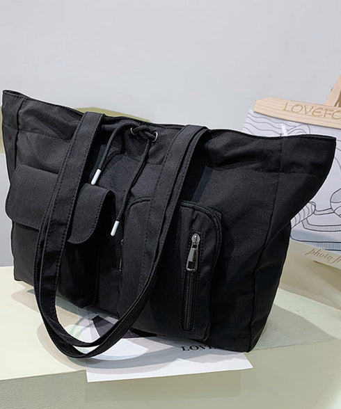 ナイロン巾着バッグ トートバッグ 大容量 レディース シンプルbag 通勤通学かばん カジュアルショッピングバッグ 軽量マザーズバッグ 無地 A4サイズ 韓国風鞄 90BAIGOU-001